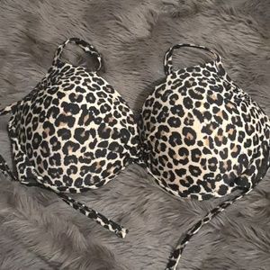 leopard print swim top D/DD